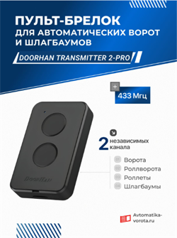 Пульт-брелок для ворот и шлагбаумов Дорхан Transmitter 2-PRO 1221